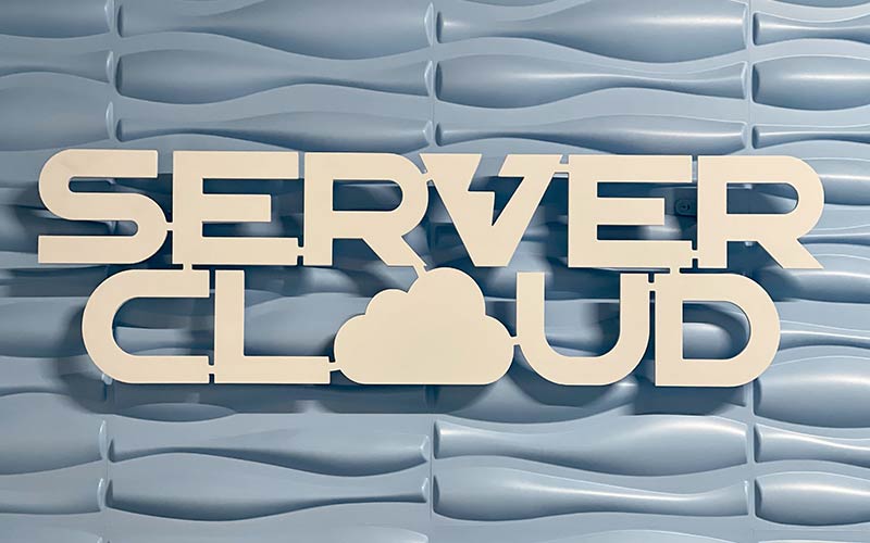 Photo of Server Cloud logo in office